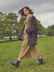 Black Faux Fur Lined Chelsea Ankle Wellies - Image 2 of 5