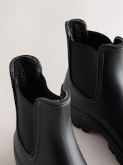 Black Faux Fur Lined Chelsea Ankle Wellies - Image 8 of 10