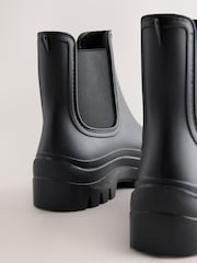 Black Faux Fur Lined Chelsea Ankle Wellies - Image 9 of 10