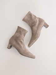 Nevtralna taupe - Škornji s široko peto Forever Comfort® Chisel Toe - Slika 3 iz 5