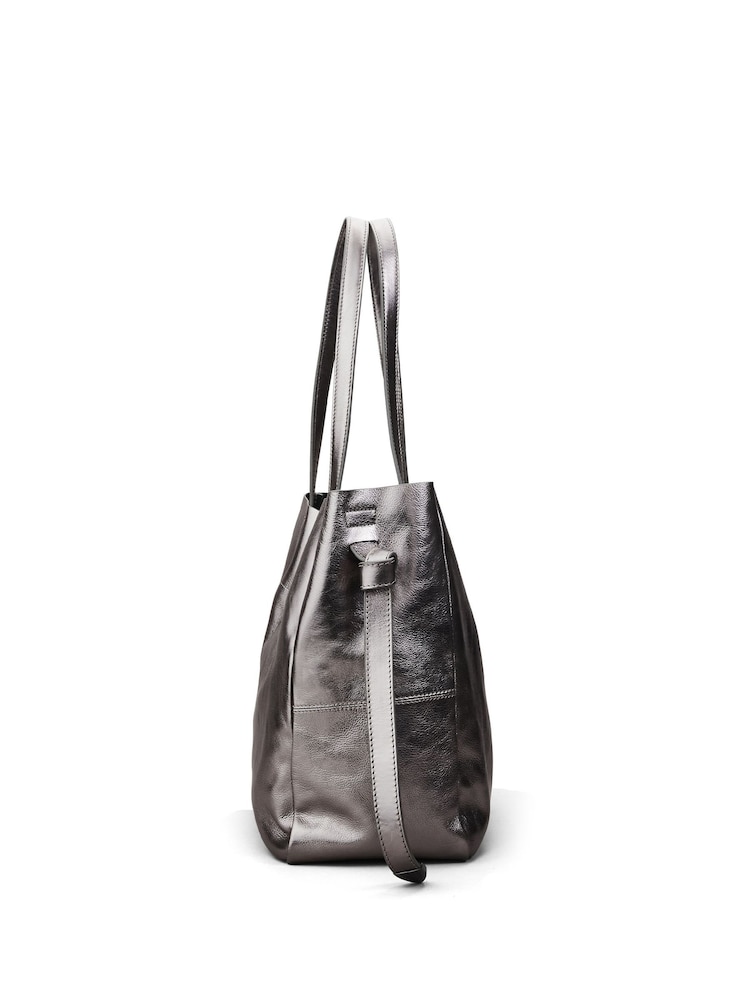 Large Indiana Leather Tote Bag With Internal Pouch - Image 3 of 3