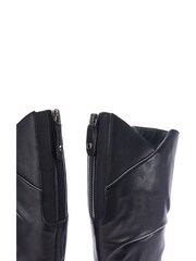 Moda in Pelle Soleene Ruched Front Long Leather Smart Black Boots - Image 4 of 4
