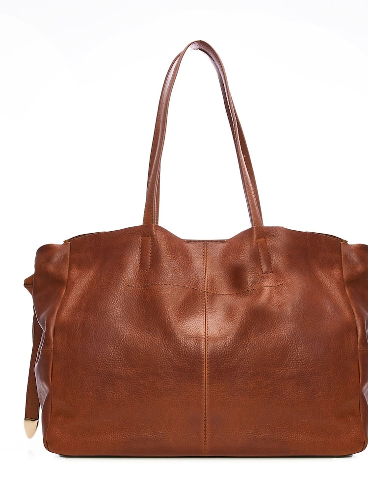 Large Indiana Leather Tote Bag With Internal Pouch - Image 2 of 4 Large Indiana Leather Tote Bag With Internal Pouch - Image 2 of 4