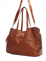 Large Indiana Leather Tote Bag With Internal Pouch - Image 3 of 4