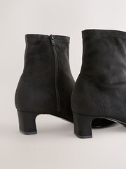 Black Extra Wide Fit Forever Comfort® Chisel Toe Block Heel Sock Boots - Image 3 of 3