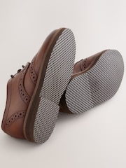 Tan Brown Standard Fit (F) Smart Leather Brogue Shoes - Image 5 of 5
