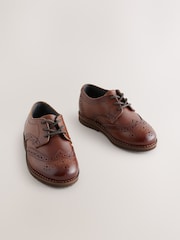 Tan Brown Wide Fit (G) Smart Leather Brogue Shoes - Image 1 of 5