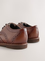 Tan Brown Wide Fit (G) Smart Leather Brogue Shoes - Image 4 of 5