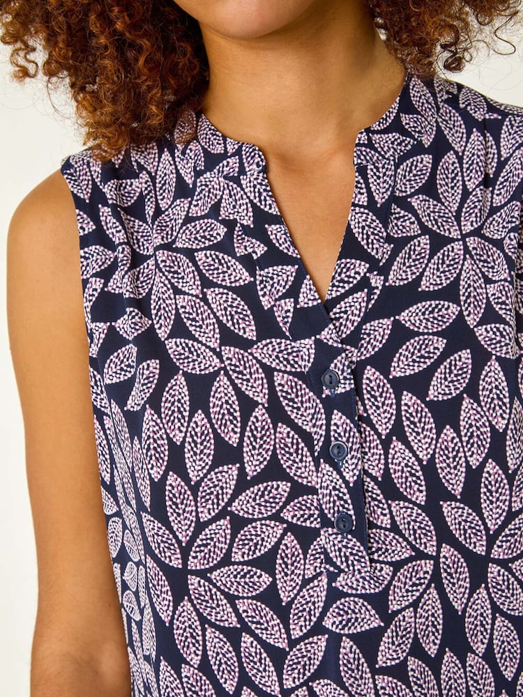 Rosa - Top con detalle de botones y estampado de hojas de Roman - Imagen 5 de 5 Rosa - Top con detalle de botones y estampado de hojas de Roman - Imagen 5 de 5