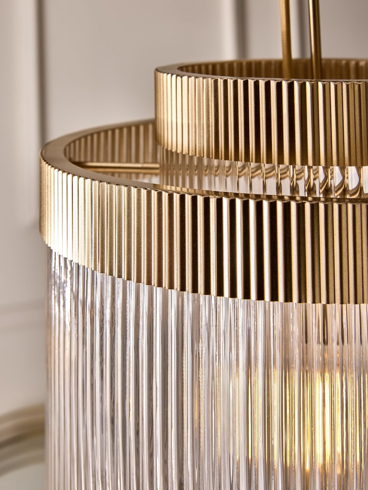 Lipsy Brass Ridge Glass Chandelier Light - Image 4 of 4