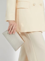 Dune London Gold Bellaria Angled Frame Clutch Bag - Image 1 of 5