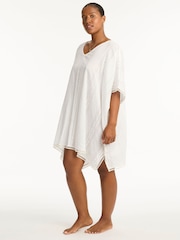 Sea Level White Heatwave 100% Cotton Kaftan - Image 3 of 4