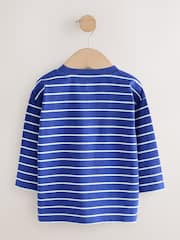 Blue/White Stripe Frog Long Sleeve Appliqué T-Shirt (3mths-7yrs) - Image 2 of 4