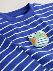 Blue/White Stripe Frog Long Sleeve Appliqué T-Shirt (3mths-7yrs) - Image 4 of 4