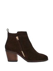 Dune London Brown Dark Regular Fit Paicing Side Zip Ankle Boots - Image 2 of 6