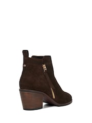 Dune London Brown Dark Regular Fit Paicing Side Zip Ankle Boots - Image 4 of 6