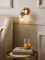 Lipsy Brass Ridge Glass Wall Light - Image 4 of 5