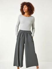 Roman Grey Corduroy Wide Leg 100% Cotton Culottes - Image 2 of 5