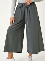 Roman Grey Corduroy Wide Leg 100% Cotton Culottes - Image 4 of 5