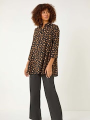 Roman Black Abstract Spot Print Shirt - Image 2 of 5