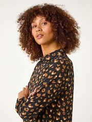 Roman Black Abstract Spot Print Shirt - Image 4 of 5