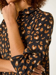 Roman Black Abstract Spot Print Shirt - Image 5 of 5