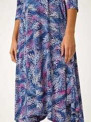 Roman Pink Abstract Hanky Hem Midi Dress - Image 5 of 5