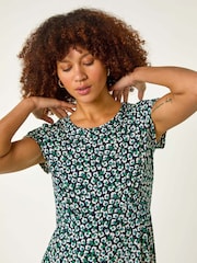 Roman Green Floral Printed Midi Dress - Image 4 of 5