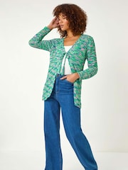 Roman Green Spacedye Tie Knit Cardigan - Image 2 of 5