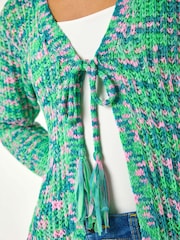 Roman Green Spacedye Tie Knit Cardigan - Image 5 of 5