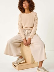 Roman Natural Corduroy Wide Leg 100% Cotton Culottes - Image 1 of 5