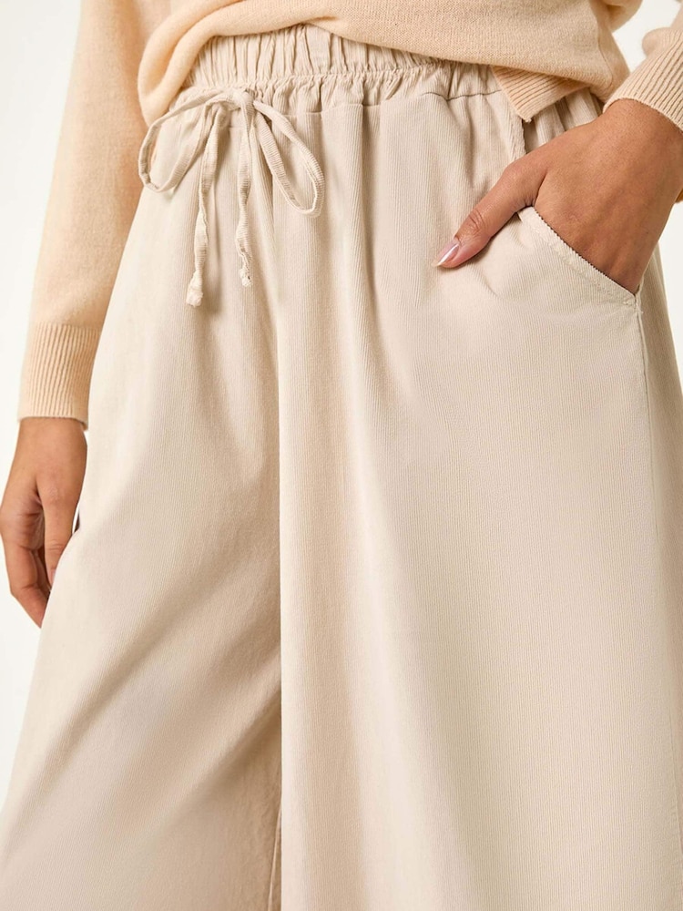 Roman Natural Corduroy Wide Leg 100% Cotton Culottes - Image 5 of 5