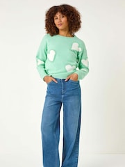 Roman Green Fun Heart Knit Jumper - Image 3 of 5