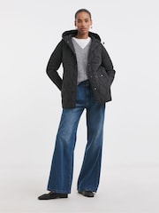 JD Williams Black Short Quilted Jacket - Image 3 of 4