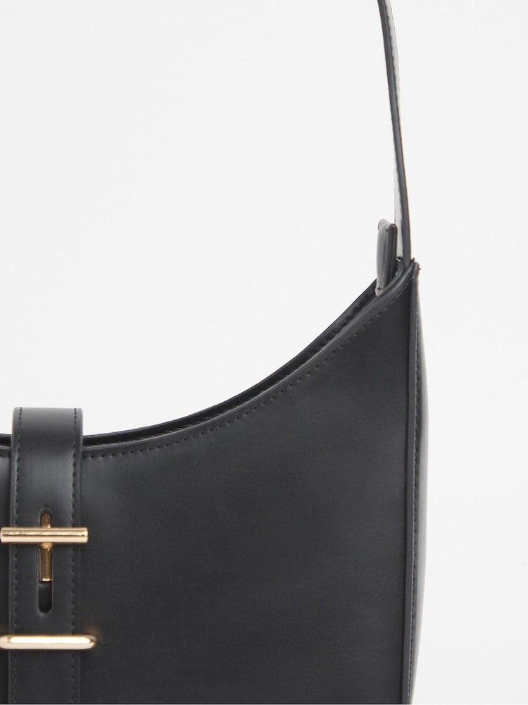 JD Williams Black Buckle Detail Shoulder Bag - Image 4 of 4