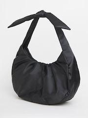 JD Williams Black Satin Bow Detail Tote Bag - Image 2 of 4