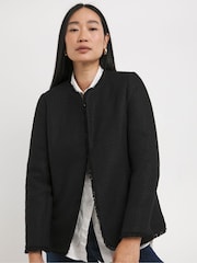 JD Williams Black Collarless Boucle Blazer - Image 1 of 4