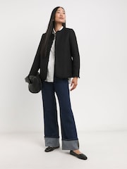 JD Williams Black Collarless Boucle Blazer - Image 4 of 4