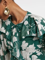 Joanna Hope Green Crinkle Chiffon Romantic Ruffle Blouse - Image 3 of 4