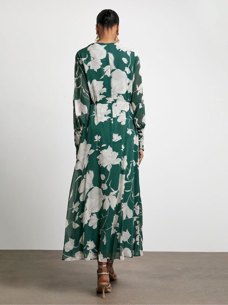 Joanna Hope Green Long Sleeve Key Hole Maxi Dress - Image 2 of 4 Joanna Hope Green Long Sleeve Key Hole Maxi Dress - Image 2 of 4