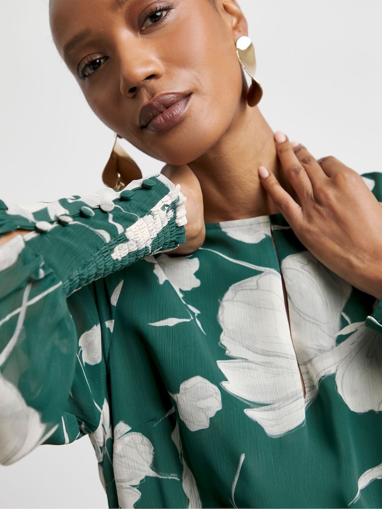 Joanna Hope Green Long Sleeve Key Hole Maxi Dress - Image 4 of 4 Joanna Hope Green Long Sleeve Key Hole Maxi Dress - Image 4 of 4