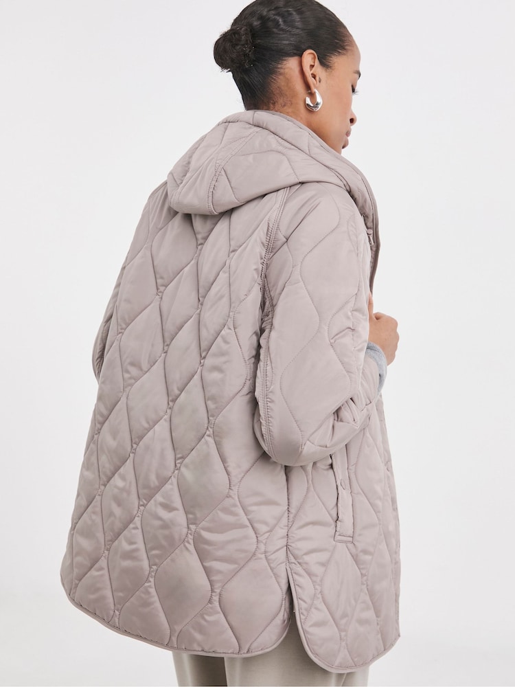 JD Williams Natural Short Quilted Jacket - Image 2 of 4