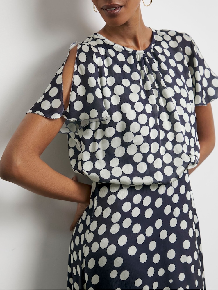 Joanna Hope Blue Split Sleeve Maxi Dress - Image 4 of 4 Joanna Hope Blue Split Sleeve Maxi Dress - Image 4 of 4