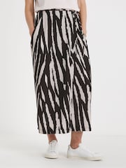 JD Williams Black Herringbone Wrap Midi Skirt - Image 1 of 4