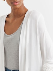 JD Williams White Longline Jersey Pocket Cardigan - Image 4 of 4