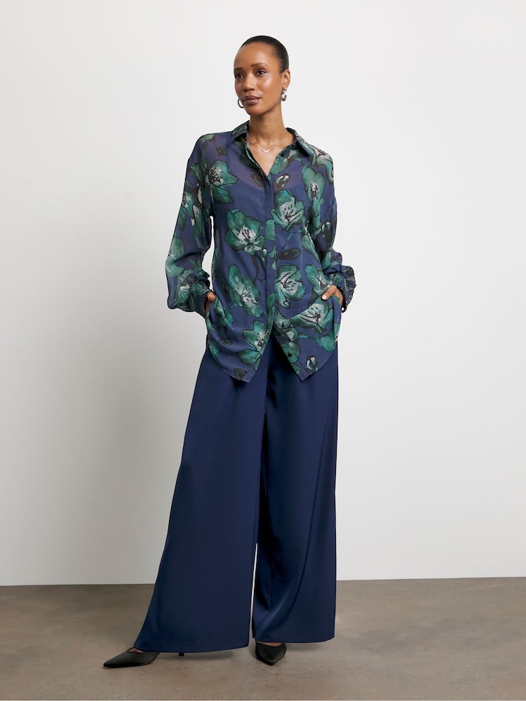 Joanna Hope Blue Wide Leg Trousers - Imagen 4 de 4 Joanna Hope Blue Wide Leg Trousers - Imagen 4 de 4