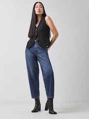 JD Williams Blue Barrel Leg Jeans - Image 3 of 4
