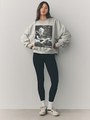 Grey Lady Gaga Official Licensed Graphic Washed Crew Neck Sweatshirt - Image 2 of 8