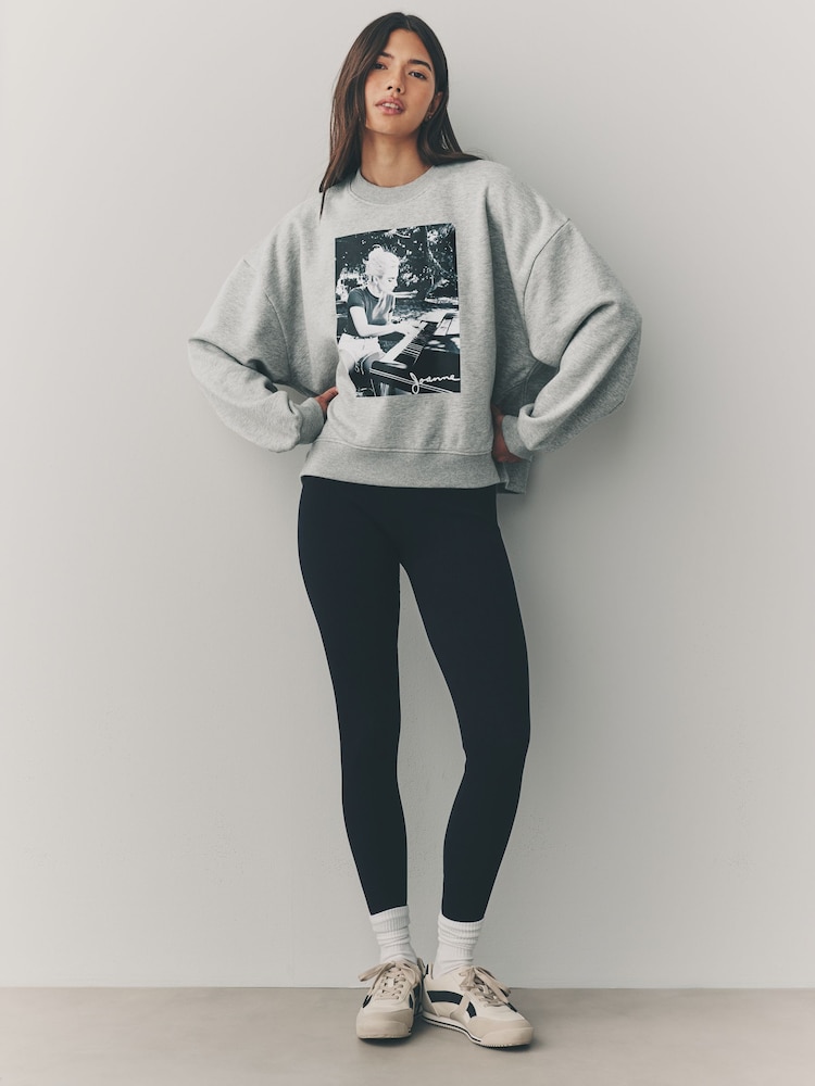 Grey Lady Gaga Official Licensed Graphic Washed Crew Neck Sweatshirt - Image 2 of 8