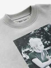 Grey Lady Gaga Official Licensed Graphic Washed Crew Neck Sweatshirt - Image 7 of 8